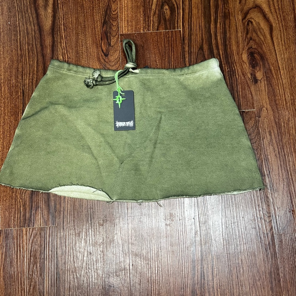Dolls Kill Darker Wavs Green Mini Skirt | Size M | NWT